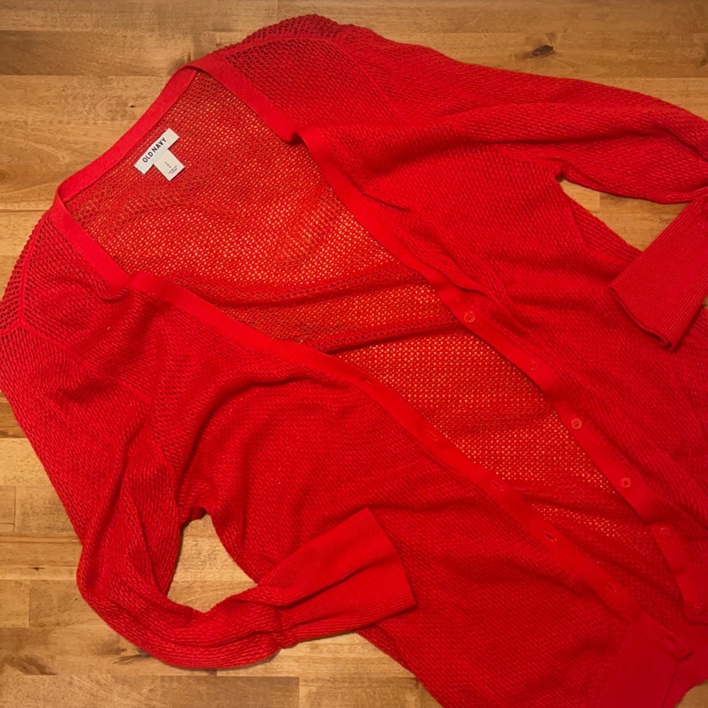 Old Navy Red Cardigan (Size L)